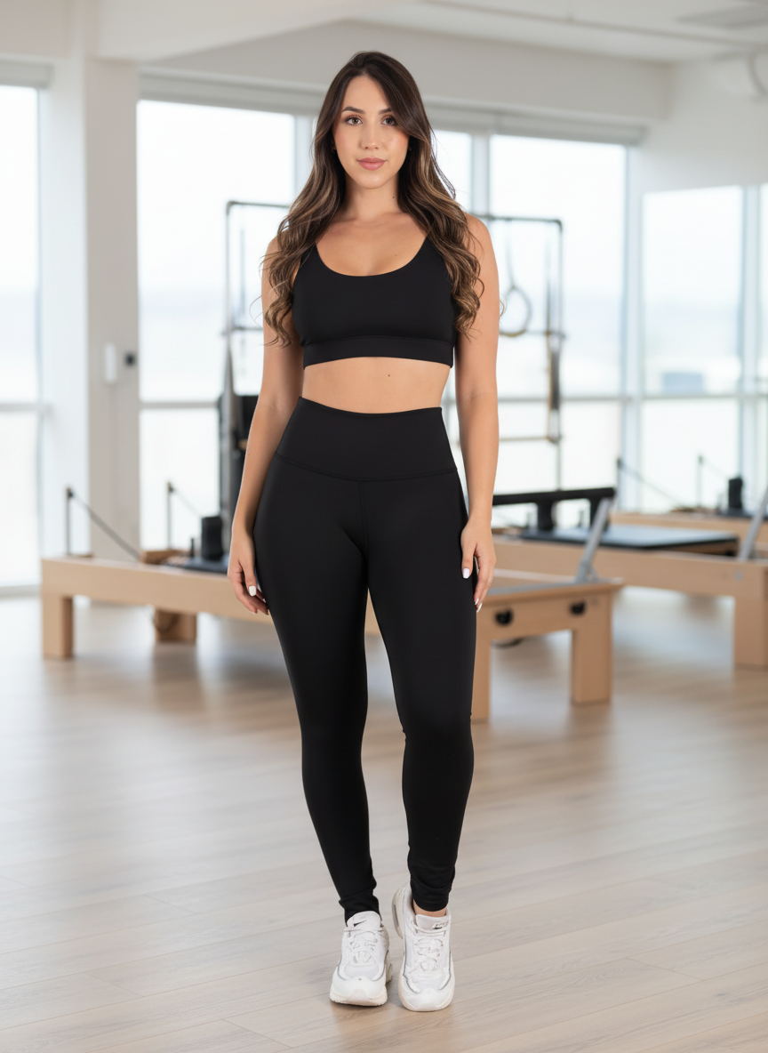 Legging & Top Set - Noir Absolu